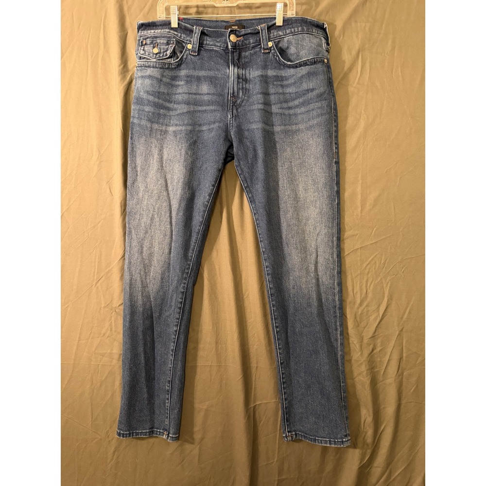 True Religion Rocco Relaxed Skinny Jeans Mens 38 Medium Wash Blue Denim